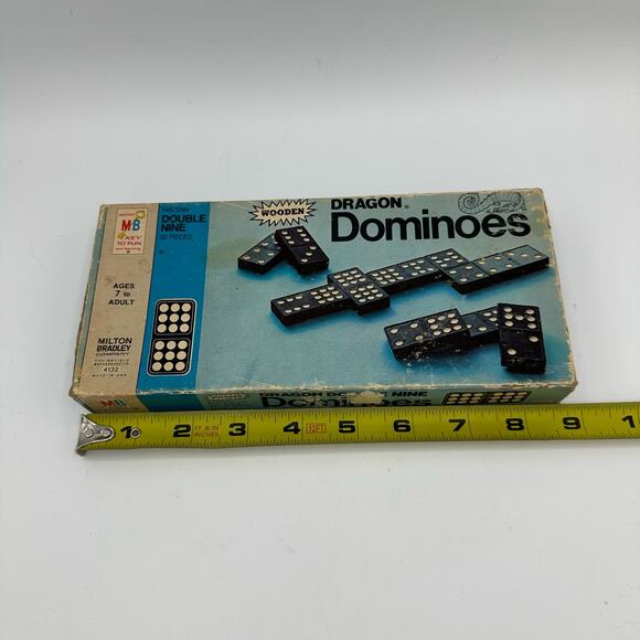 Vintage Dominoes Double Nine Wooden by Milton Bradley 1970 4132 55 pcs - Picture 5 of 7